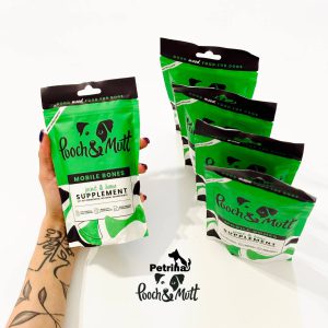 پودر تقویتی مفاصل و استخوان سگ | مناسب کلیه نژادها و سگهای کار | 200 گرم | Pooch & Mutt Mobile Bones Supplement 1 پودر مکمل تقویتی مفاصل و استخوان سگ | مناسب کلیه نژادها و سگ های کار | 200 گرم | Pooch & Mutt Mobile Bones Supplement