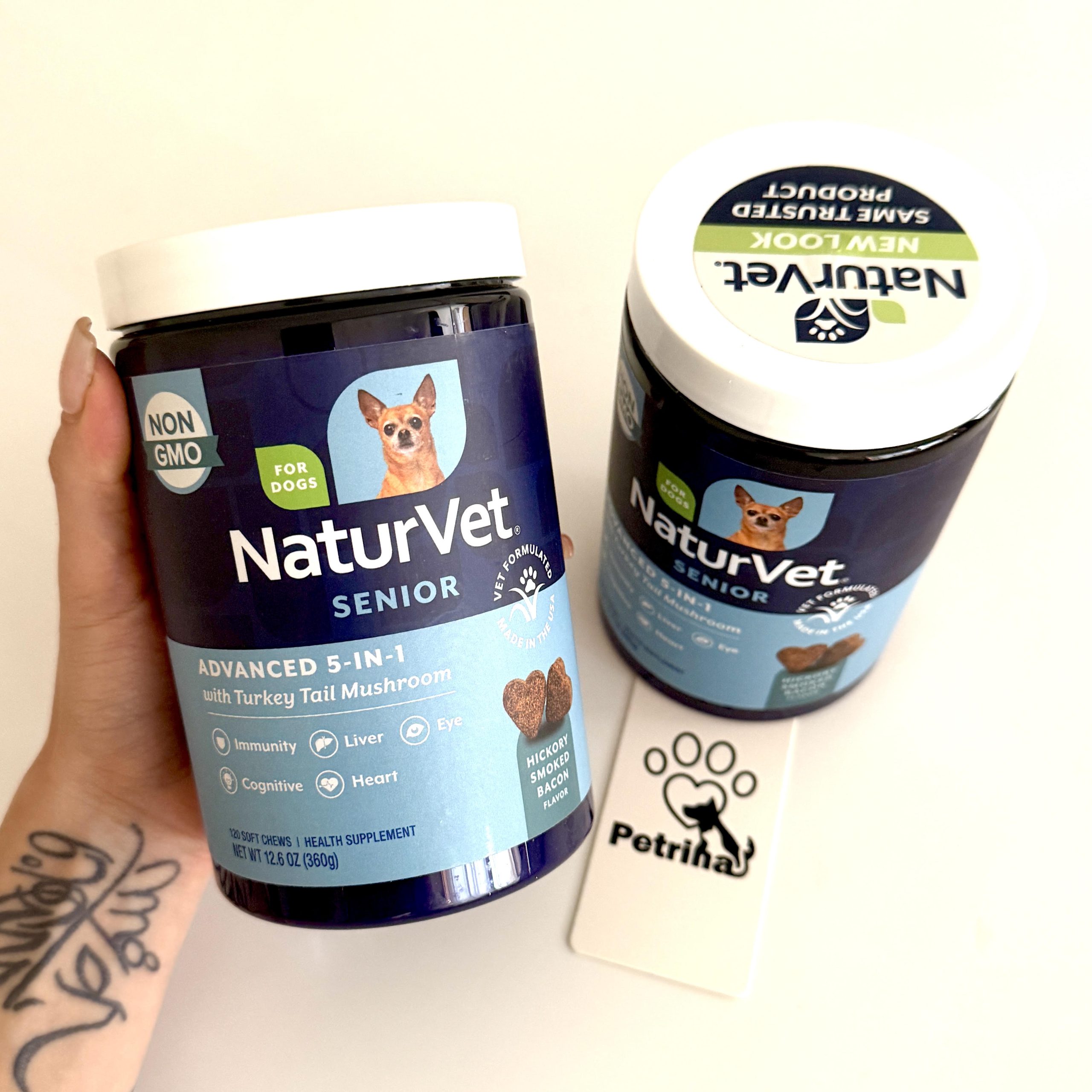 NaturVet Senior Advanced 5-in-1 Support Soft Chews مولتی ویتامین سگ مسن نچر وت (آمریکایی) |سلامت اعضای حیاتی بدن | 120 عدد | Senior Advanced 5-in-1 NaturVet Senior Advanced 5-in-1 Support Soft Chews
