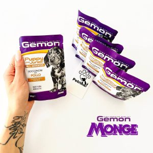 پوچ سگ مونژه Gemon تکه‌های مرغ (همه نژادها) | 100 گرم Monge Gemon All Breeds Puppy and Junior Dog Chunkies with Chicken | High Premium
