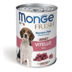 کنسرو سگ مونژه Monge Fresh تکه‌های گوشت گوساله| طبیعی | 400 گرم Monge Fresh Adult Dog Chunks in Loaf with Veal for Dogs