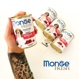 کنسرو سگ مونژه Monge Fresh تکه‌های گوشت گوساله| طبیعی | 400 گرم Monge Fresh Adult Dog Chunks in Loaf with Veal for Dogs