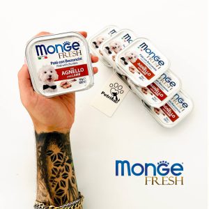 کنسرو سگ مونژه پته Monge Fresh گوشت بره | طبیعی - بدون غلات | 100 گرم Monge Fresh Paté and Chunkies with Lamb for Dogs