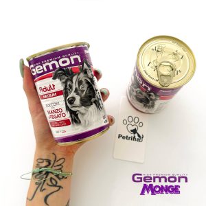 کنسرو سگ مونژه Gemon تکه‌های گوشت گوساله در سس | 400 گرم Monge Gemon Medium Adult Dog Chunks with Beef and Liver | High Premium Quality