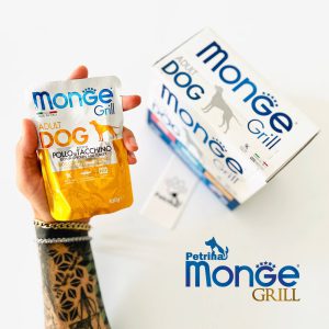 پوچ سگ مونژه گریل گوشت مرغ و بوقلمون | بدون غلات | 100 گرم Monge Grill Adult Dog Chunkies rich in Chicken and Turkey