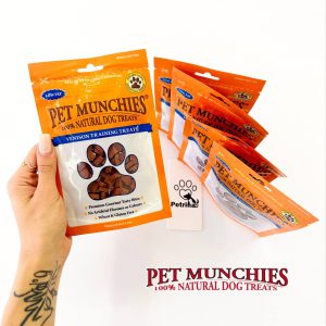 تشویقی سگ آموزشی پت مانچیز (انگلیسی) | کم چرب و 100% طبیعی | گوشت گوزن | Pet Munchies Venison Pet Munchies Venison Dog Training Treats 50g