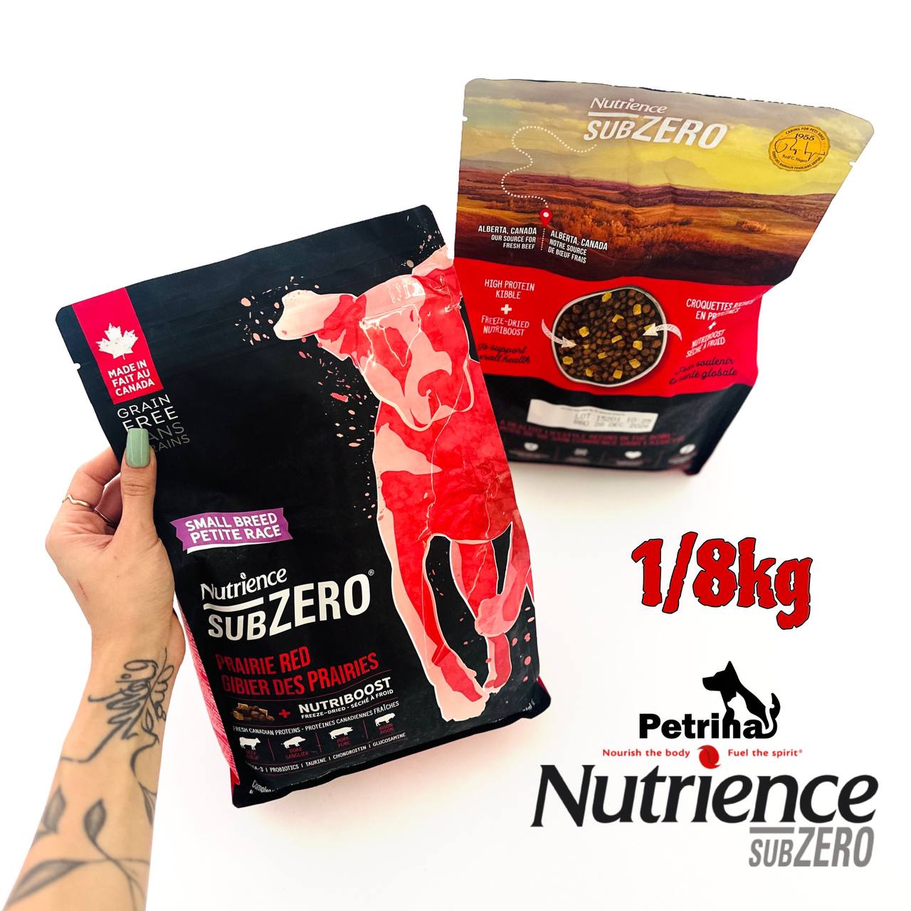 SubZero Prairie Red Small Breed Dog Food غذای خشک سگ نوترینس مدل سابزیرو گوشت قرمز شکار | نژاد کوچک - تمامی سنین | بدون غلات | 1/8 کیلو SubZero Prairie Red Small Breed Dog Food
