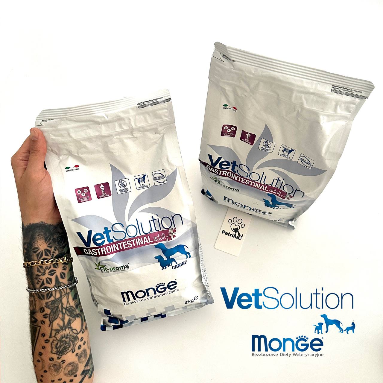 Monge VetSolution Gastrointestinal Canine Adult غذای درمانی سگ گسترواینتنشیال مونژه (2 و 12 کیلو) | پروتئین هیدرولیز شده | درمان مشکلات گوارشی |Monge VetSolution Gastrointestinal