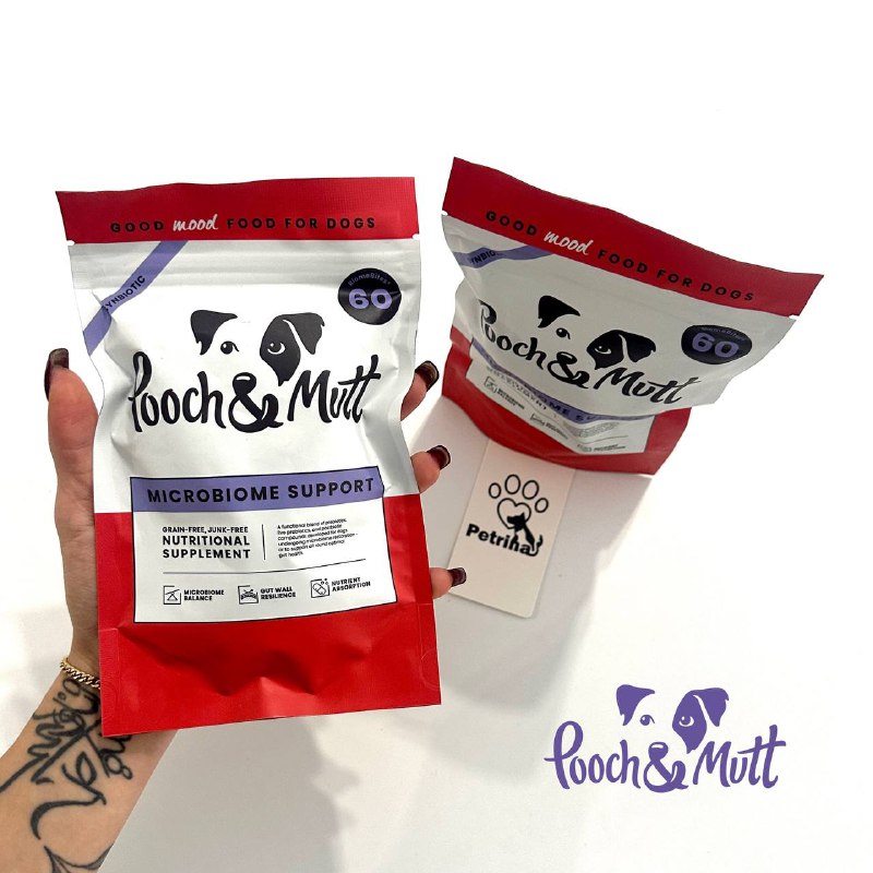 Pooch&Mutt Microbiome Support Supplement مکمل طبیعی میکروبایوم سگ انگلیسی Pooch&Mutt (پروبیوتیک و پری بیوتیک) | Microbiome Support Pooch & Mutt – Microbiome Support Supplement