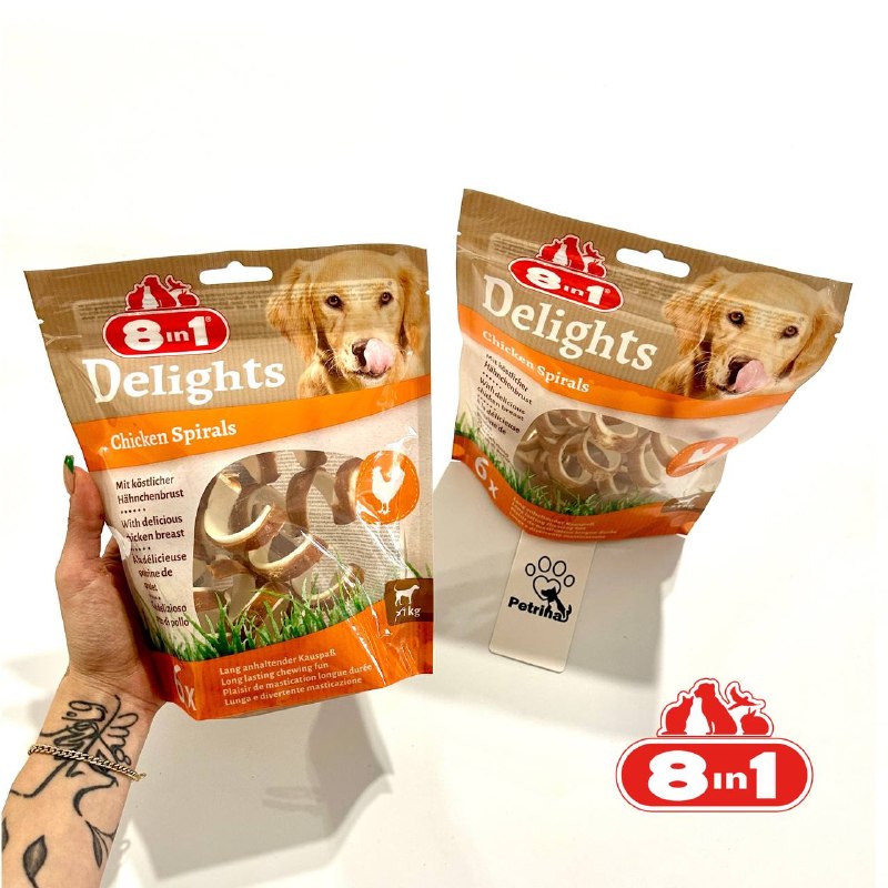 8in1 Delights Chicken Spirals Dental treats for Dogs
