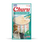 تشویقی گربه Inaba Churu با مرغ و طعم خرچنگ | بدون غلات - کم کالری، بافت کرمی، لیسیدنی | غنی شده با تائورین و ویتامین E