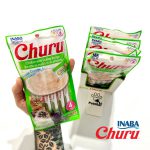 بستنی گربه Inaba Churu با مرغ و صدف دریایی | بدون غلات - کم کالری، بافت کرمی، لیسیدنی | غنی شده با تائورین و ویتامین E Churu Chicken with Scallop Recipe| Creamy Treats