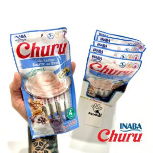 تشویقی گربه Inaba Churu با ماهی تن | بدون غلات - کم کالری، بافت کرمی، لیسیدنی | غنی شده با تائورین و ویتامین E Churu Churu Tuna Recipe | Creamy Treats