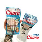 تشویقی گربه Inaba Churu با ماهی تن و غذاهای دریایی| بدون غلات - کم کالری، بافت کرمی، لیسیدنی | غنی شده با تائورین و ویتامین E Churu Tuna Recipe with Seafood Flavor | Creamy Trea