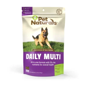 مولتی ویتامین سگ Pet Naturals (آمریکایی) | ۲۵ ریزمغذی کلیدی - 100% طبیعی | 30 عدد Pet Naturals Daily Multi for Dogs - 30ct معر