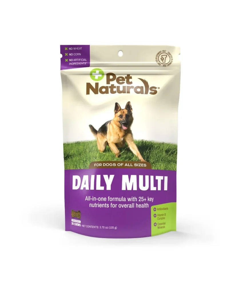 مولتی ویتامین سگ Pet Naturals (آمریکایی) | ۲۵ ریزمغذی کلیدی - 100% طبیعی | 30 عدد Pet Naturals Daily Multi for Dogs - 30ct معر