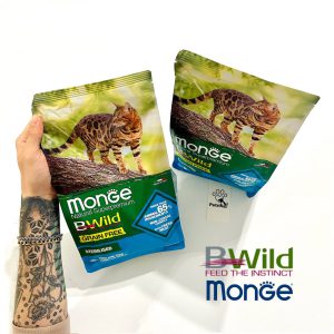 غذای خشک گربه عقیم شده مونژه BWild ماهی تن | سوپر پرمیوم، طبیعی - بدون غلات | 2 کیلو Monge BWild Grain Free Formula Sterilised Cat Tuna with Peas