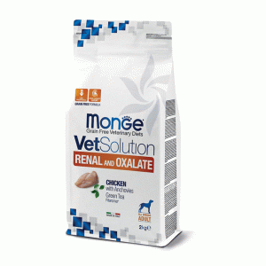 معرفی غذای درمانی سگ رنال مونژه (2 کیلو) نارسایی کلیه و کاهش سنگ اگزالات Monge VetSolution Renal And Oxalate Canine 