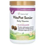 مولتی‌ ویتامین سگ مسن ویتاپت NaturVet آمریکایی (100% طبیعی) | سلامت اعضای حیاتی + گلوکزامین | 120 عدد | NaturVet® VitaPet Senior NaturVet® VitaPet Senior, Daily Vitamins + Glucosamine, For Dogs, 120 Soft Chews, 12.6 oz (360 g)
