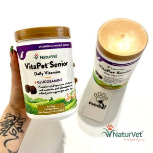 مولتی‌ ویتامین سگ مسن ویتاپت NaturVet آمریکایی (100% طبیعی) | سلامت اعضای حیاتی + گلوکزامین | 120 عدد | NaturVet® VitaPet Senior NaturVet® VitaPet Senior, Daily Vitamins + Glucosamine, For Dogs, 120 Soft Chews, 12.6 oz (360 g)