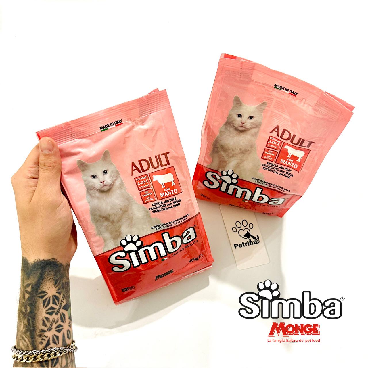 Simba Adult Cat kibbles with Beef1 غذای گربه مونژه Simba | گوشت گوساله | 400 گرم Monge Simba Adult Cat kibbles with Beef