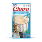 تشویقی گربه Inaba Churu با ماهی تن و صدف دریایی | بدون غلات - کم کالری، بافت کرمی، لیسیدنی | غنی شده با تائورین و ویتامین E Churu Tuna with Scallop Recipe| Creamy Treats