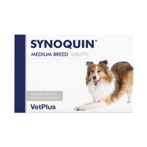 مکمل تخصصی سلامت مفاصل سگ SYNOQUIN برند Vet Plus (انگلیسی) نژاد متوسط Vet Plus SYNOQUIN® Medium Breed Tablets