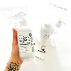 روغن امگا3 سگ وگان برند Chew + Heal (آمریکایی) | تقویت کننده پوست و مو | 237 میلی‌لیتر Vegan Single Ingredient EPA & DHA Omega-3 Algae Oil Skin & Coat Supplement for Dogs
