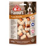 تشویقی سگ 8in1 Flavours Meaty Biscuits | بیسکویت گوشتی با طعم‌های مرغ، گاو و خوک | مناسب تمام نژادها