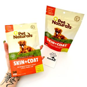 تقویت پوست و موی سگ Pet Naturals (آمریکایی) | 100% طبیعی امگا 3، 6، 9 - فرمول دامپزشکی | 30 عدد Pet Naturals Skin+Coat for Dogs of all Size - 30ct