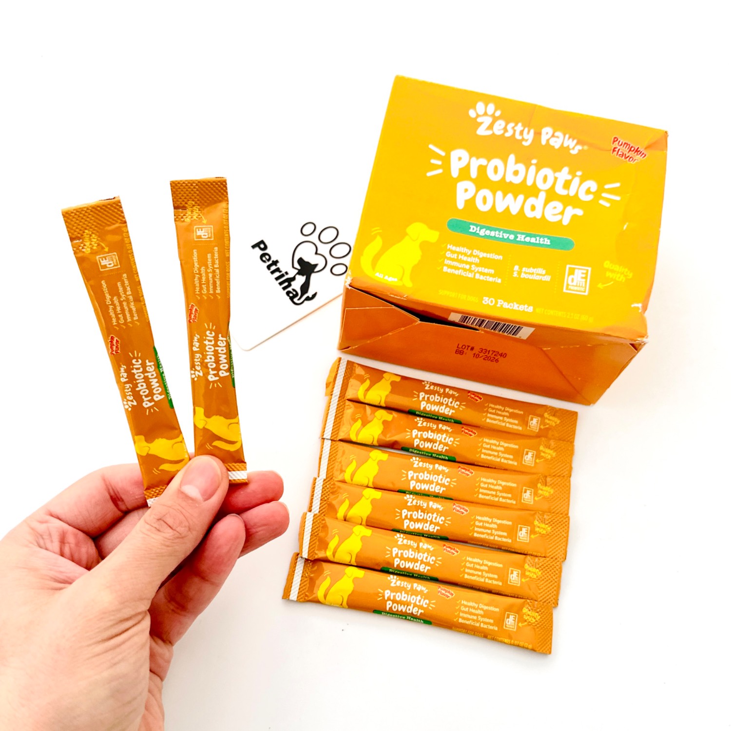 Zesty Paws Probiotic Powder پودر پروبیوتیک سگ زستی پاز Zesty Paws | سلامت روده و گوارش - ساشه ای طعم کدو حلوایی | Probiotic Powder Zesty Paws Probiotic Powder