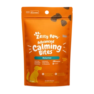آرامش بخش سگ Zesty Paws Advanced Calming |بابونه، ریشه سنبل الطیب و ال-تریپتوفان - 10 عدد Zesty Paws Advanced Calming Bites for Dogs