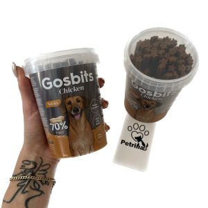تشویقی سطلی سگ Gosbits با مرغ | 300 گرم استیکی