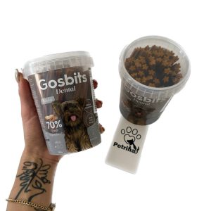 تشویقی دنتال سگ Gosbits با مرغ و سالمون | 300 گرم سطلی - استیکی Gosbits Dental Sticks 