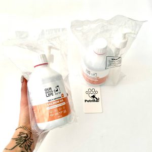 روغن سالمون سگ برند OurDogsLife |امگا 3، 6 و 9 - تقویت عملکرد مغز، قلب و سیستم ایمنی | 500 ml OurDogsLife Salmon Oil For Dogs