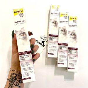 مالت آنتی هربال گربه جیم کت Malt-Soft Extra Professional |حاوی فیبر و ویتامین E، بدون شکر | 100 گرم Gim Cat Malt-Soft Extra Professional | Daily Anti-Hairball Support