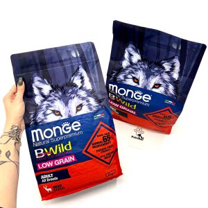 غذای سگ مونژه BWild گوشت گوزن | سوپر پرمیوم، طبیعی - کم غلات | همه نژادها | 2/5 کیلو Monge Natural SuperPremium Low Grain Formula All Breeds Adult Dog Deer Cervo 