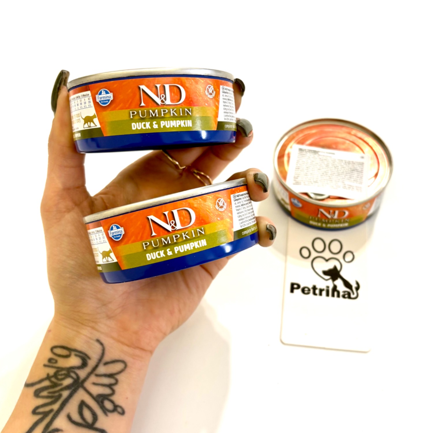 N&D Pumpkin Cat Duck & Pumpkin کنسرو گربه N&D اردک و کدوحلوایی | بدون غلات | 70 گرم N&D Pumpkin Cat Duck & Pumpkin