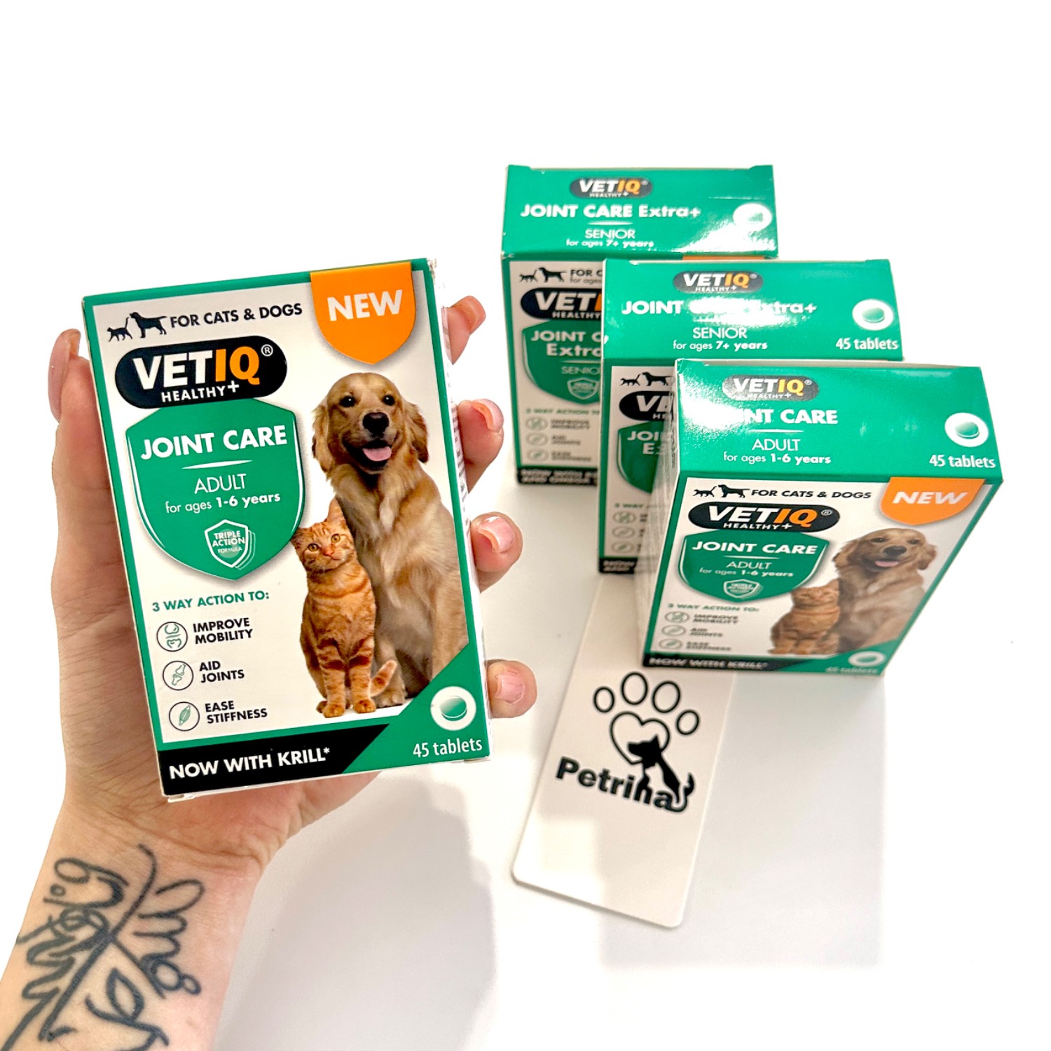 VETIQ Healthy+ Joint Care Adult for Cata & Dogs قرص تقویت مفاصل سگ و گربه VETIQ Healthy+ Joint Care | مناسب ۱ تا ۶ سال - ۴۵ عدد VETIQ Healthy+ Joint Care Adult for Cata & Dogs