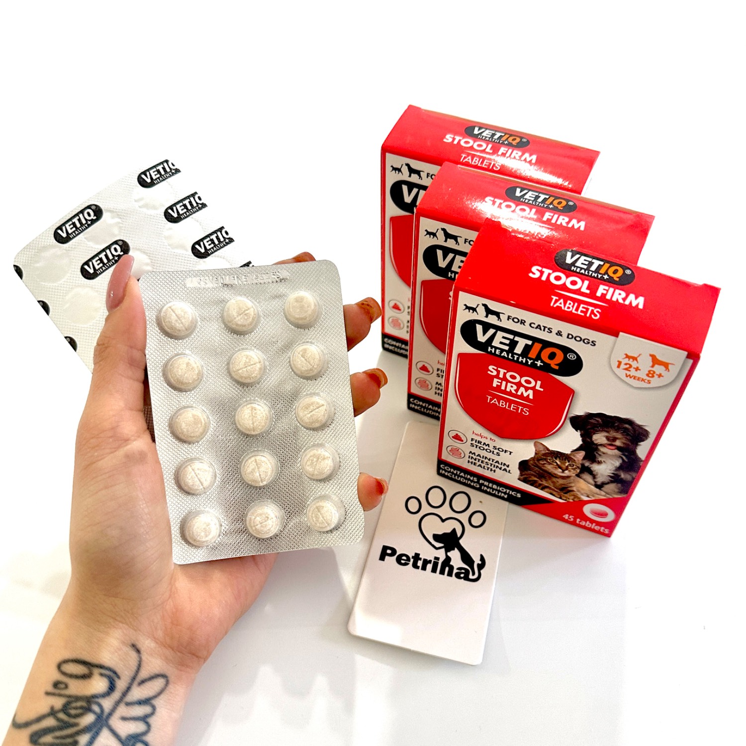 VETIQ Healthy+ Stool FIRM Tablets for cats & Dogs قرص ضد اسهال سگ و گربه Stool FIRM برند VETIQ Healthy | تنظیم گوارش - ۴۵ عدد VETIQ Healthy+ Stool FIRM Tablets for cats & Dogs
