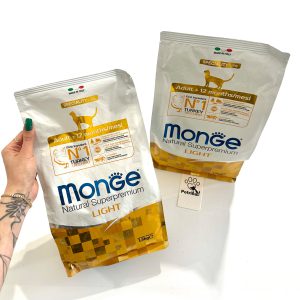 غذای گربه مونژه Natural Superpremium Light | گوشت بوقلمون، کم چربی| سوپر پرمیوم، طبیعی | 1/5 کیلو Monge Natural Superpremium Light adult Cat dry food Specialy Line First Ingredient Turkey  1/5 kg