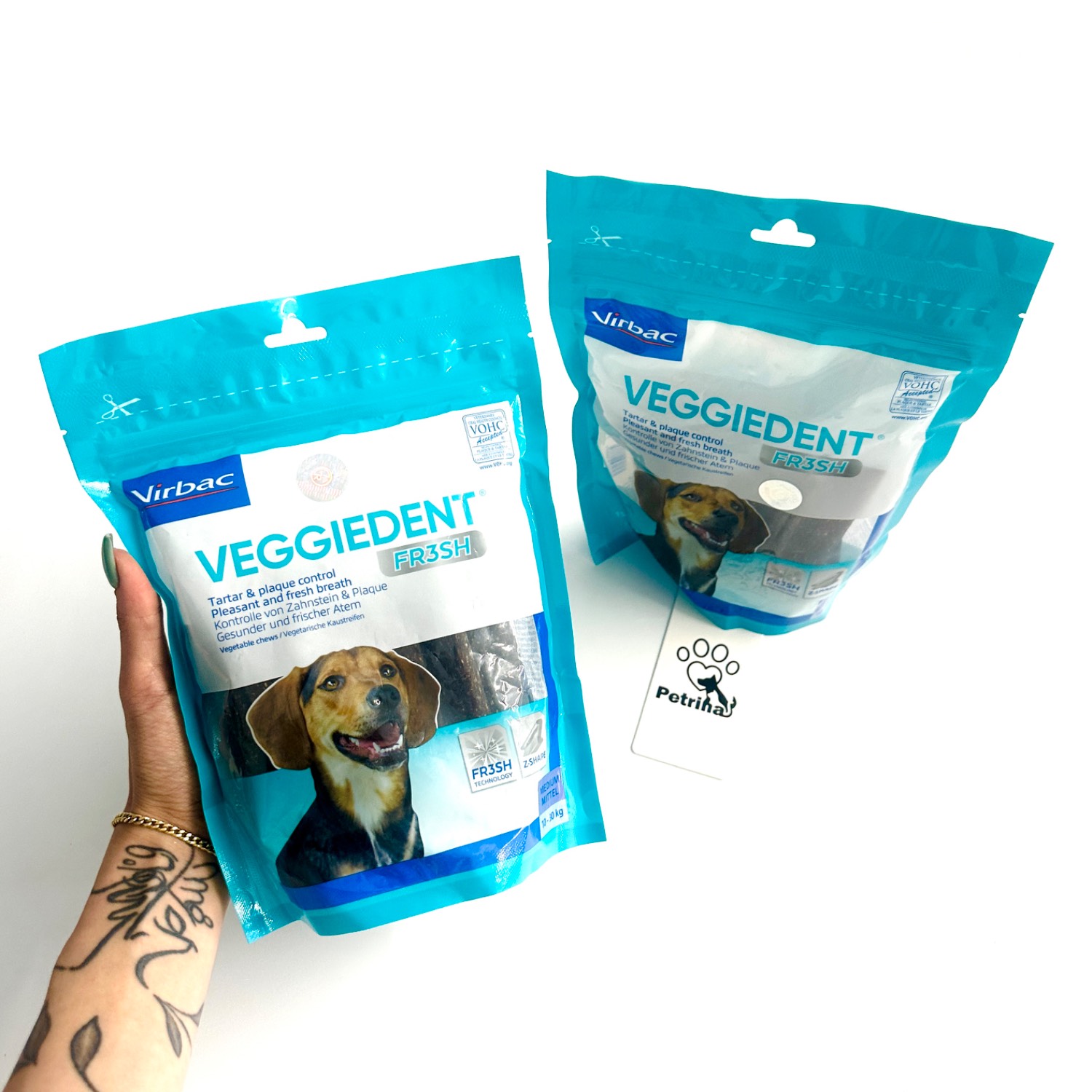 Virbac Veggiedent تشویقی دنتال سگ ویربک Virbac Veggiedent | کاهش جرم و پلاک دندان - 15 عدد Virbac Veggiedent