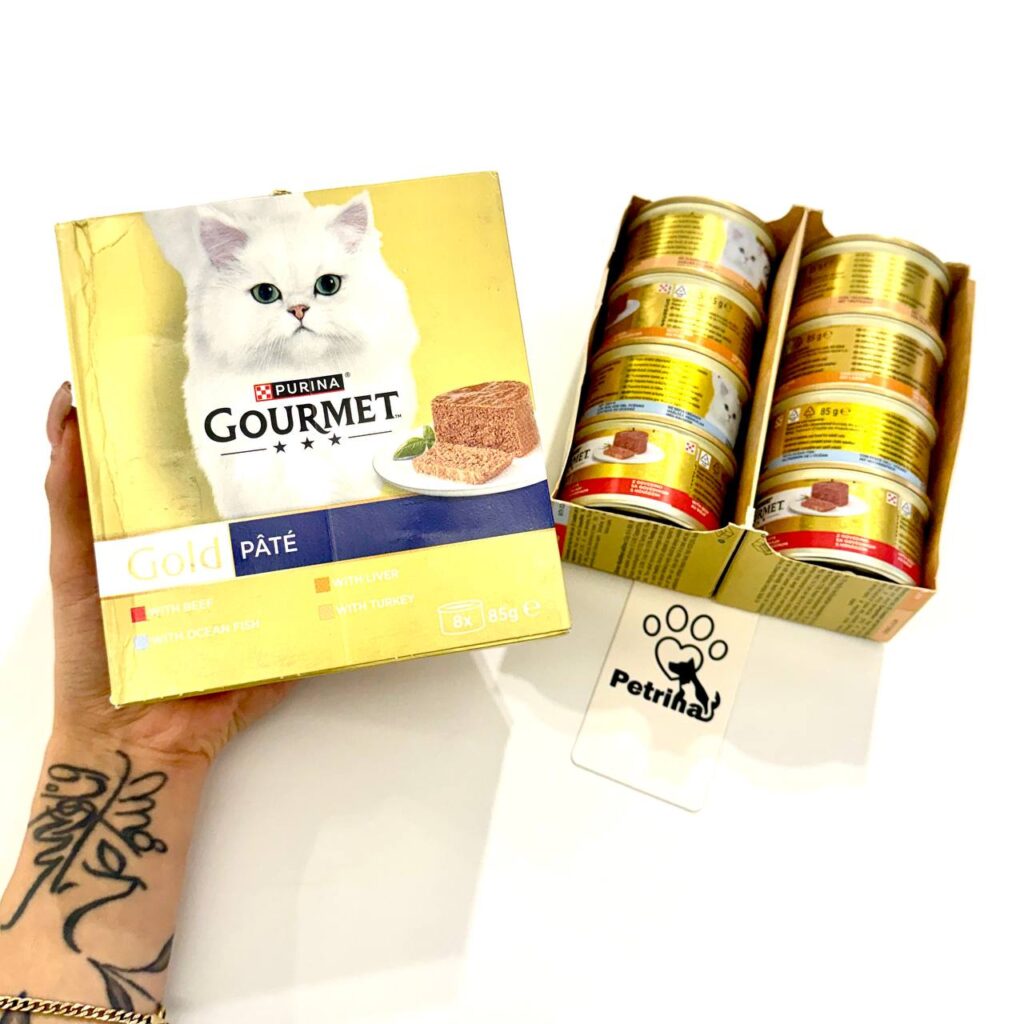 کنسرو گربه گورمت گلد GOURMET® Gold (آلمانی) | ماهی اقیانوسی، بیف، بوقلمون، جگر | بسته 8 عددی GOURMET® Gold Savoury Cake Wet Cat Food Package
