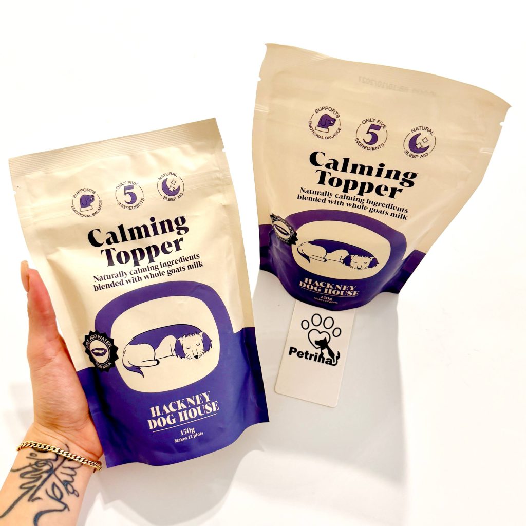 پودر آرامش بخش سگ  Calming Goats Milk Topper برند Hackney Dog House | ترکیبات طبیعی و گیاهی همراه شیر بز | 150 گرم