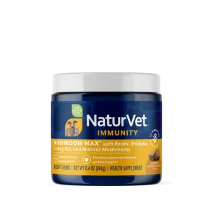 مکمل سیستم ایمنی سگ و گربه Mushroom Max Immunity برند NaturVet | ترکیبی از قارچ‌ های مفید و آنتی‌ اکسیدان‌‌ها | 100% طبیعی - 60 عدد