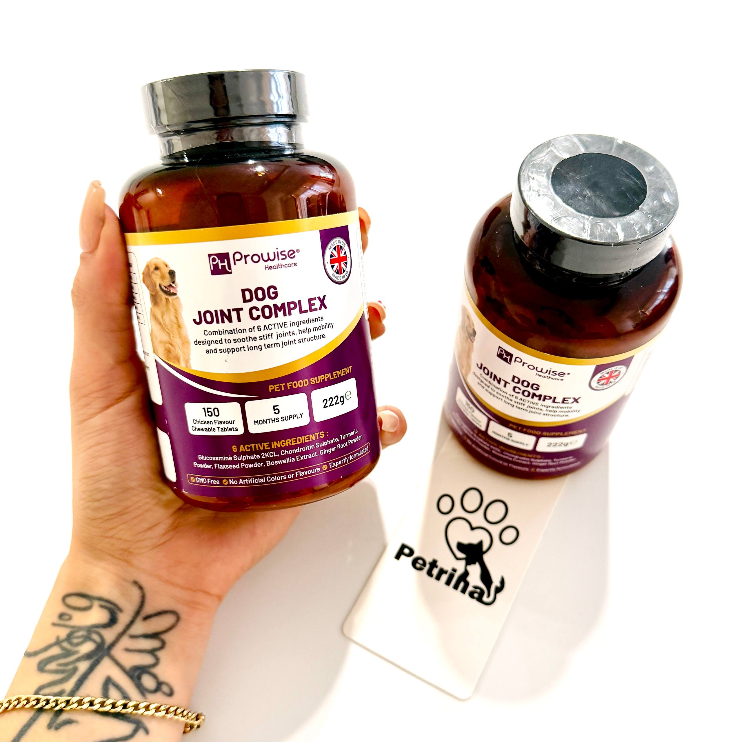 Prowise Healthcare Dog Joint Complex مکمل مفاصل و غضروف سگ Joint Complex برند Prowise | سلامت مفاصل، استخوانها و تحرک | 150 عدد Prowise Healthcare Dog Joint Complex 150 Chewable Tablets