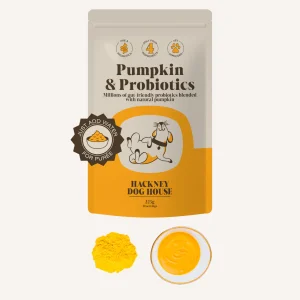 پودر پروبیوتیک سگ Pumpkin & Probiotics برند Hackney Dog House | تاپر طبیعی کدو حلوایی | 225 گرم Hackney Dog House Pumpkin & Probiotics