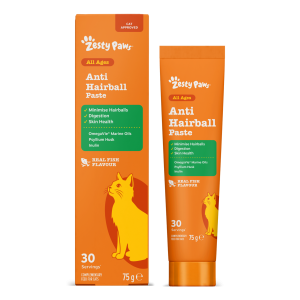 خمیر ضد گلوله مویی گربه زستی پاوز Zesty Paws Anti-Hairball Paste | طعم ماهی | ۷۵ گرم
