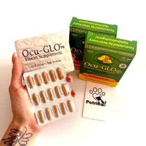 مکمل تخصصی چشم سگ و گربه Ocu-GLO PB مدل Powder Blend | فرموله شده دامپزشکان متخصص چشم | ورق 15 تایی (کپسول پودری) Ocu-GLO® Powder Blend for Dogs and Cats