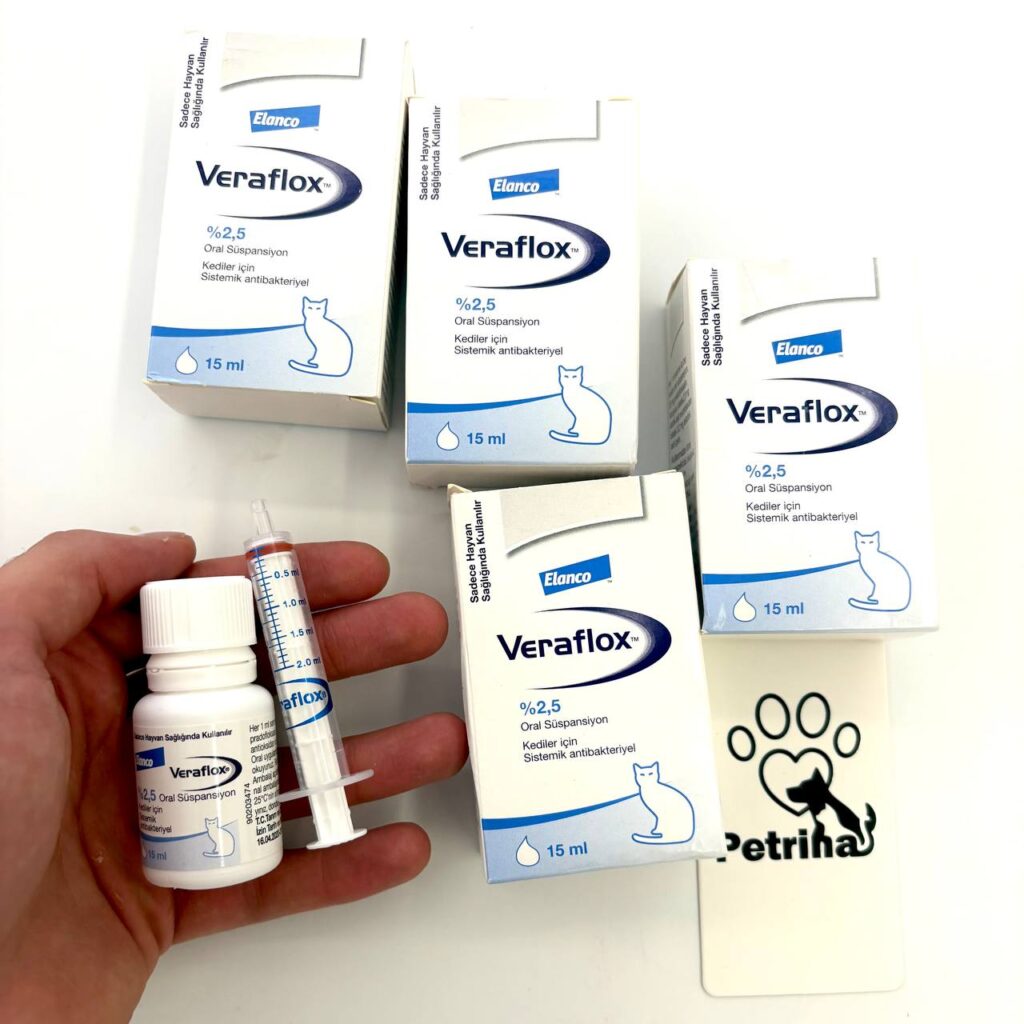 سوسپانسیون خوراکی Veraflox 2.5% Elanco مخصوص گربه | آنتی‌بیوتیک پرادوفلوکساسین Veraflox 2.5% Oral Suspension Elanco