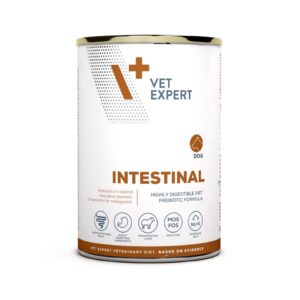 کنسرو درمانی Vet Expert Intestinal مخصوص سگ | غذای گوارشی بدون غلات با پروتئین بره | 400 گرم